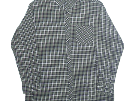 BREMO Mens Shirt Green Plaid Long Sleeve XL Cheap