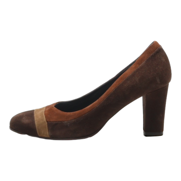 VALLEVERDE Court Heels Brown Leather Womens UK 2 Supply