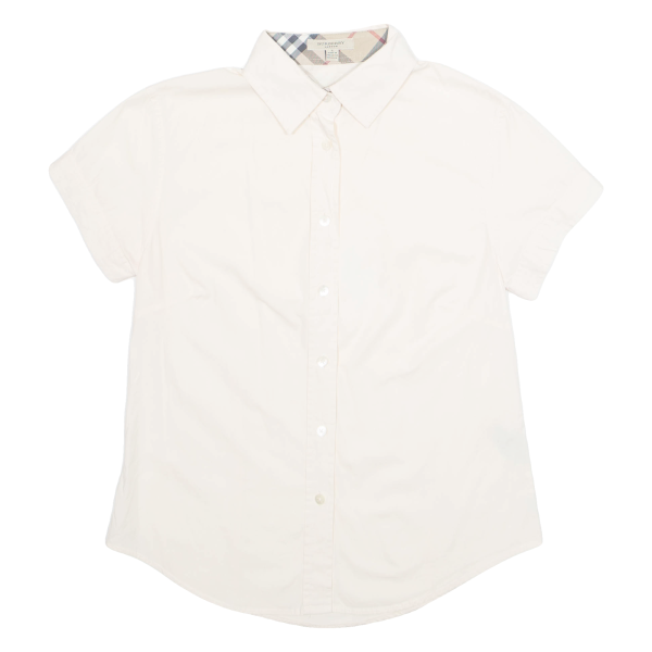 BURBERRY Womens Plain Shirt Cream S For Discount