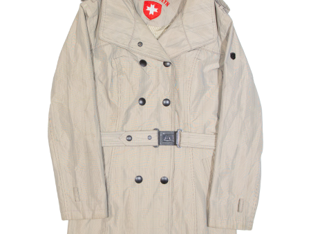 WELLENSTEYN Womens Pea Coat Beige Check M For Cheap