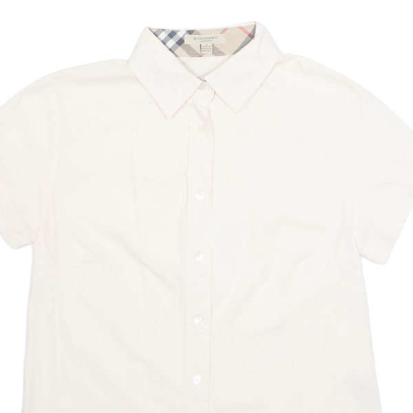 BURBERRY Womens Plain Shirt Cream S For Discount